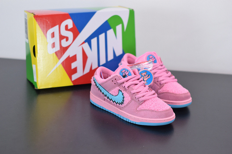 grateful dead x nike sb dunk low “pink bear” cj5378-600