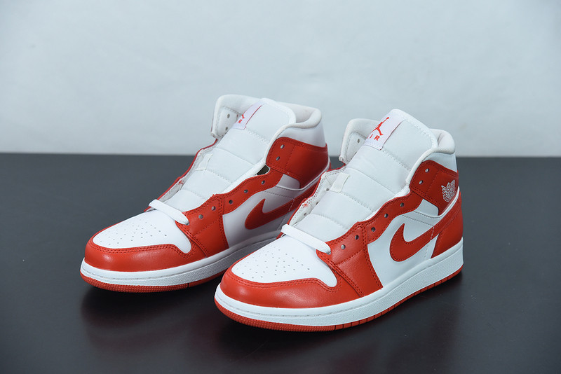 air jordan 1 mid in orange and white bq6472-116