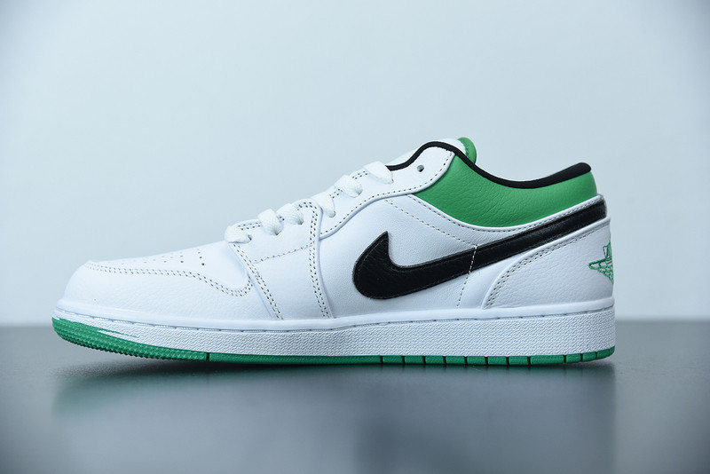 air jordan 1 low white lucky green black 553558-129