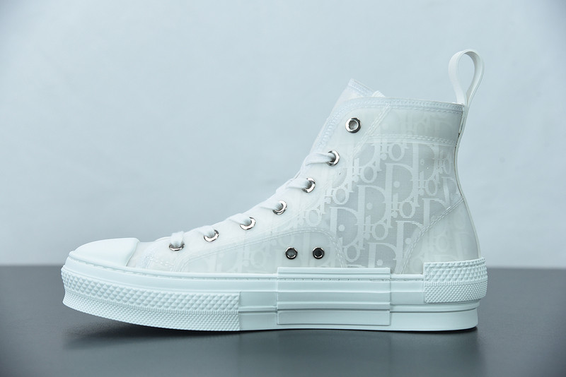 dio* b23 oblique high-top white sneaker