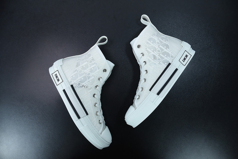 dio* b23 oblique high-top white sneaker