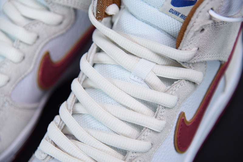 nike sb dunk high sail bright crimson cv9499-100