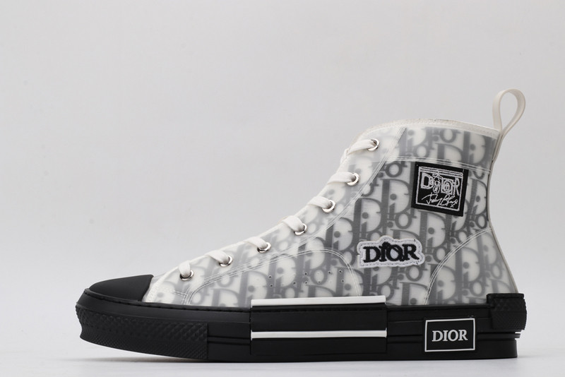 dio* b23 oblique high-top white sneaker
