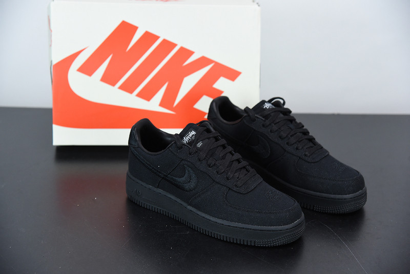 stussy x nike air force 1 low black cz9084-001
