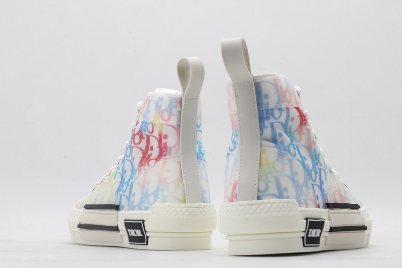 dio* b23 oblique high-top white sneaker