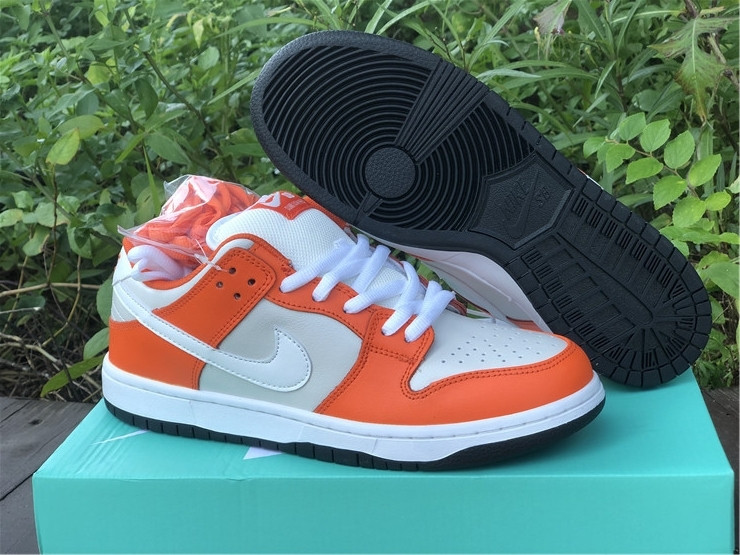 nike sb dunk low white orange black sale bq6817-806