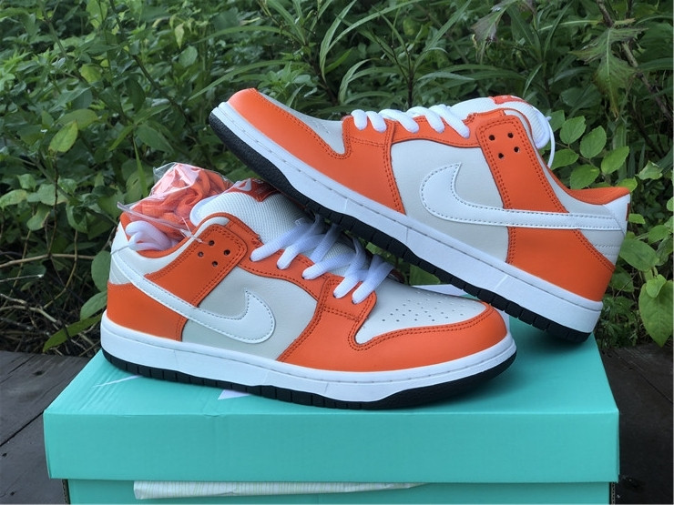 nike sb dunk low white orange black sale bq6817-806