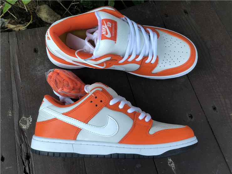 nike sb dunk low white orange black sale bq6817-806