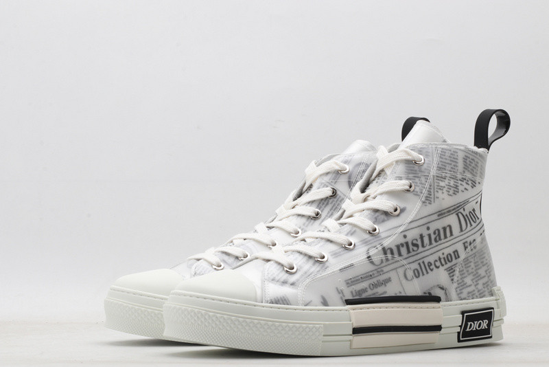 dio* b23 oblique high-top white sneaker