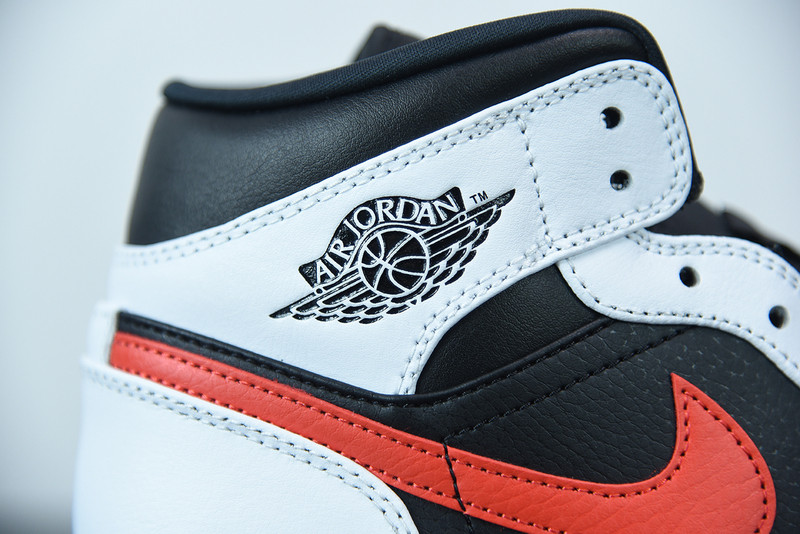 air jordan 1 mid black chile red white 554724-075