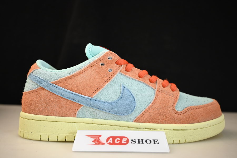 nike sb dunk low orange noise aqua dv5429-800