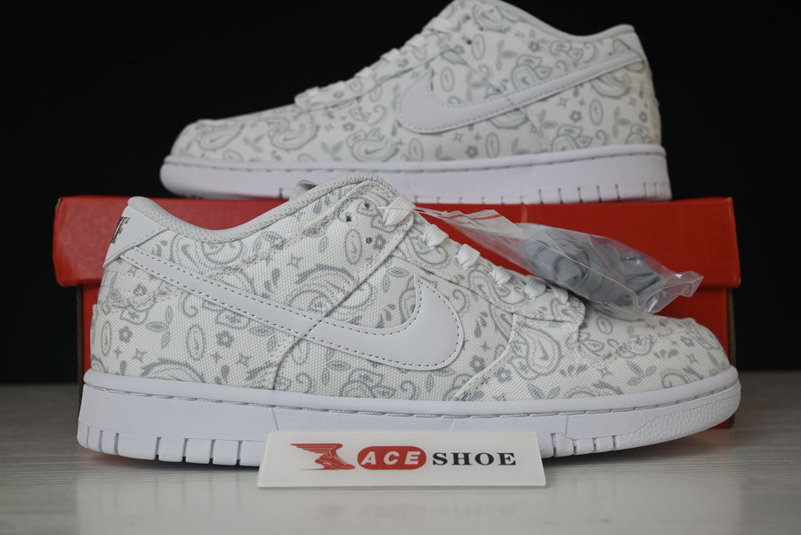 nike dunk low “white paisley” dj9955-100