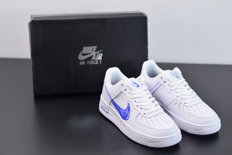 nike air force 1 low “sketch” in white/blue cw7581-100