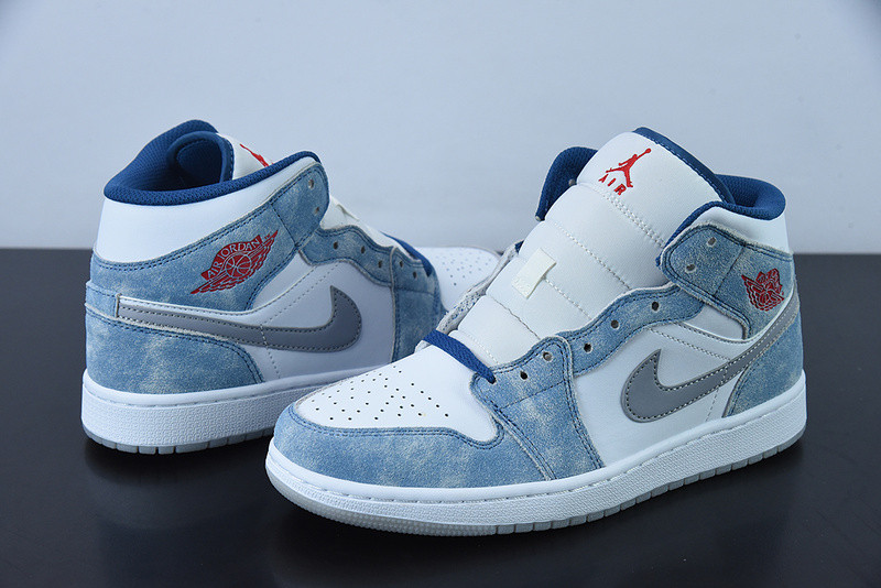 air jordan 1 mid french blue fire red dn3706-401
