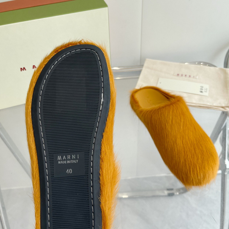 Marni calf hair slippers
