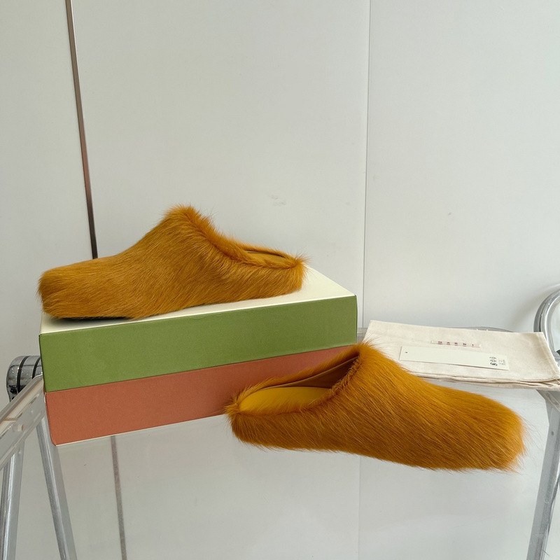 Marni calf hair slippers