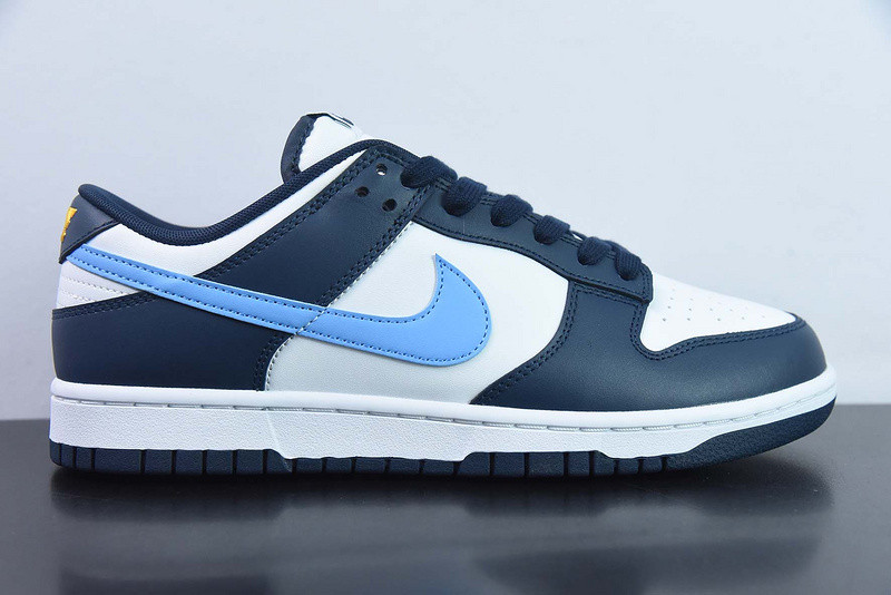 nike dunk low white navy university blue fn7800-400