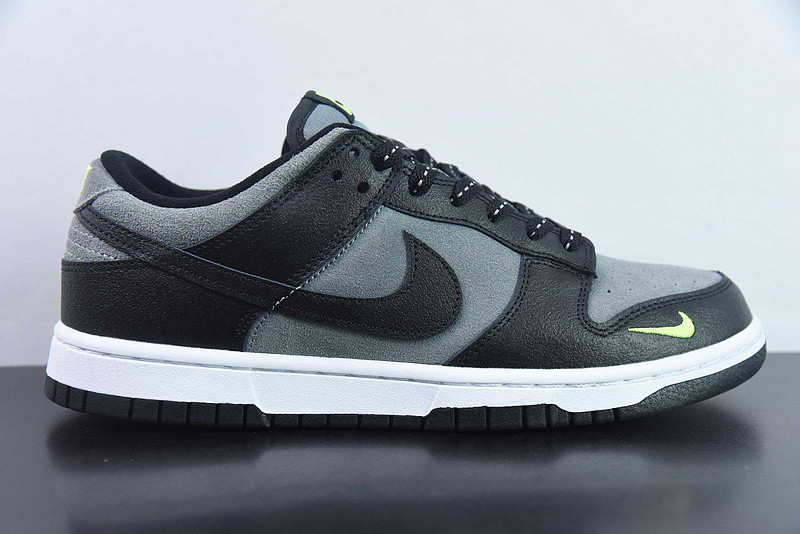 nike dunk low "black/grey/neon green" fq2205-001