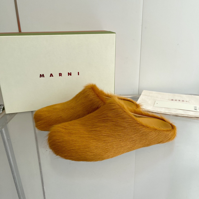 Marni calf hair slippers