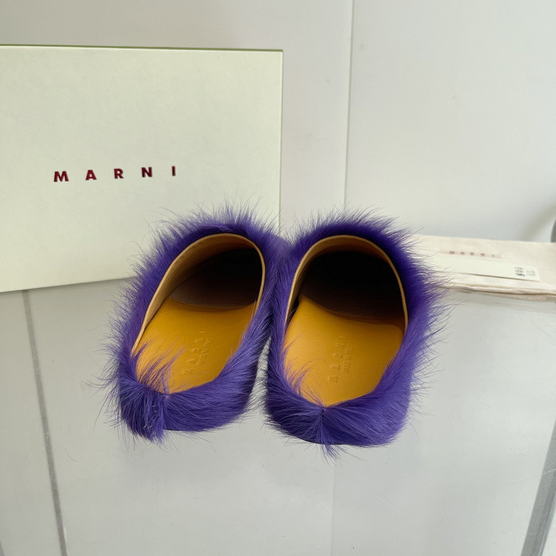 Marni calf hair slippers
