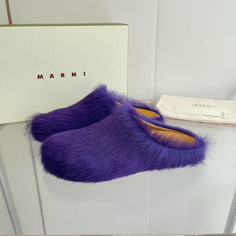Marni calf hair slippers