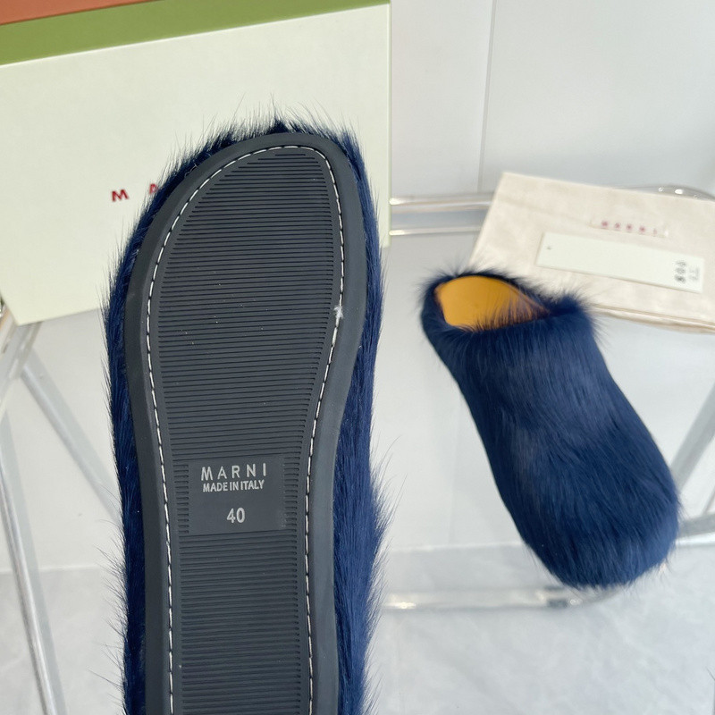 Marni calf hair slippers