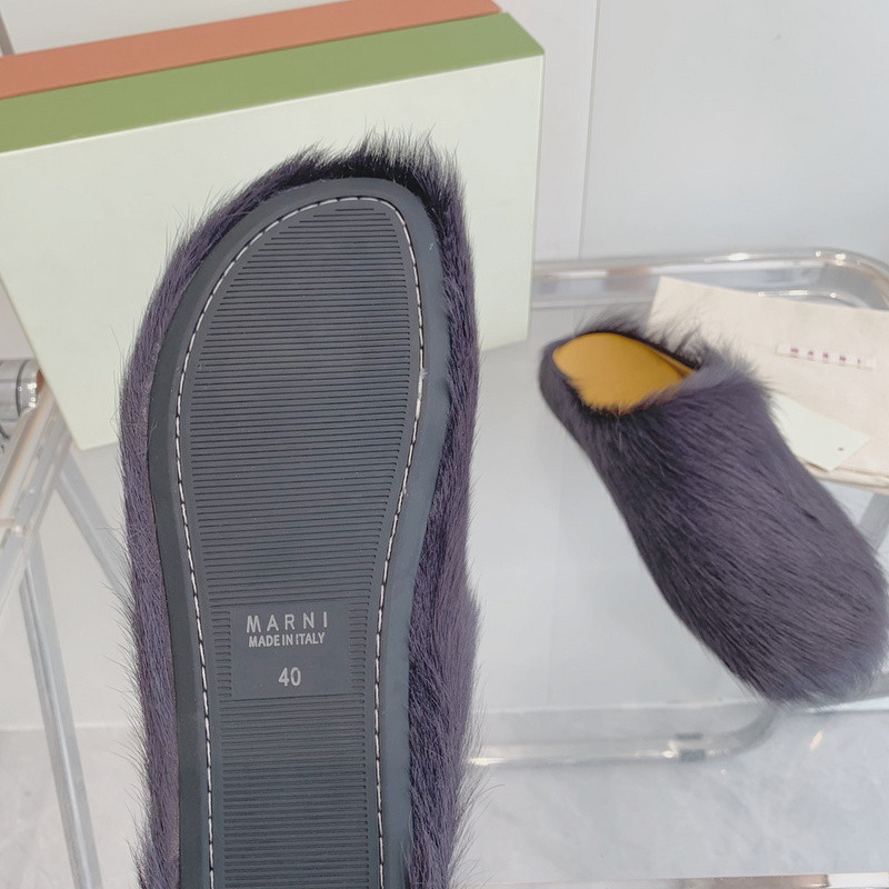 Marni calf hair slippers