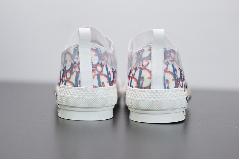 dio* b23 low-top sneaker in blue & red oblique