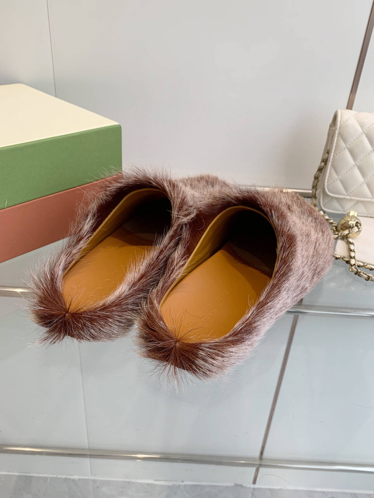 Marni calf hair slippers