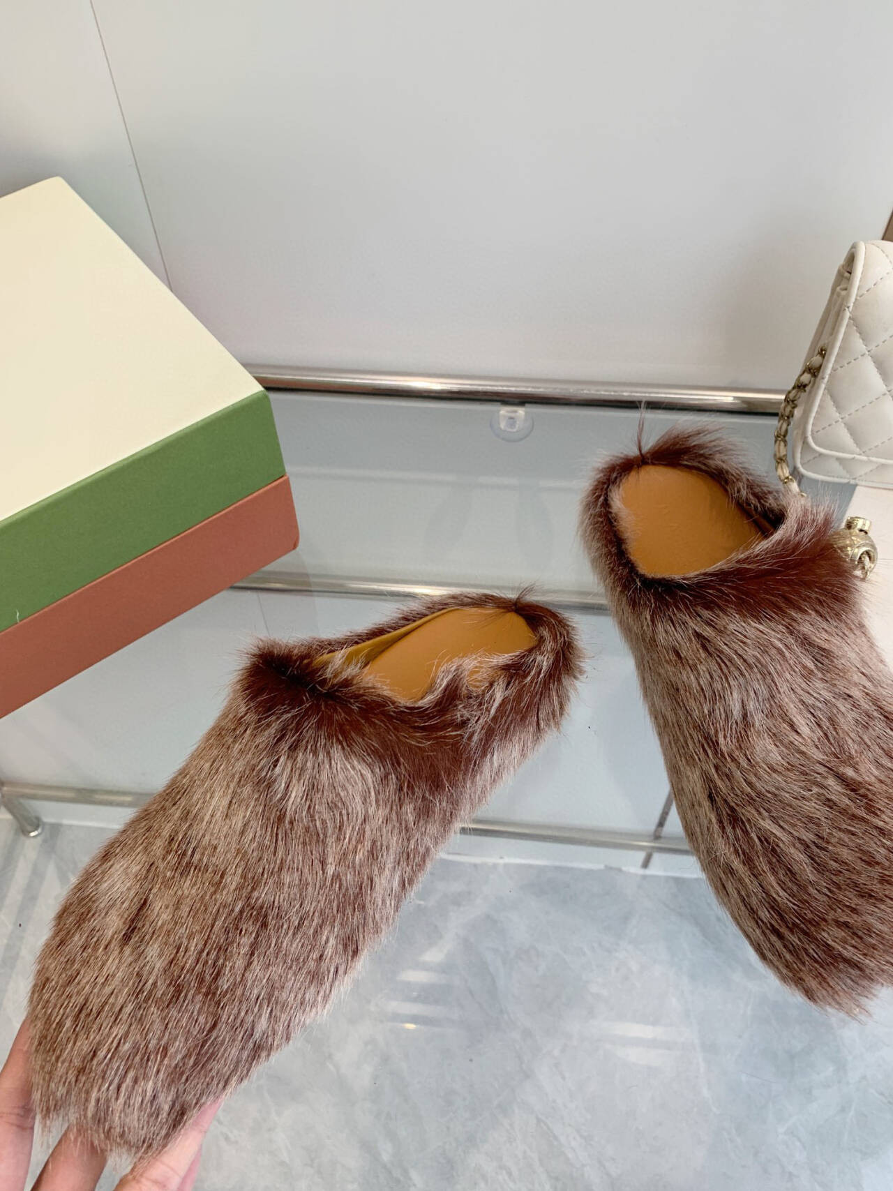 Marni calf hair slippers