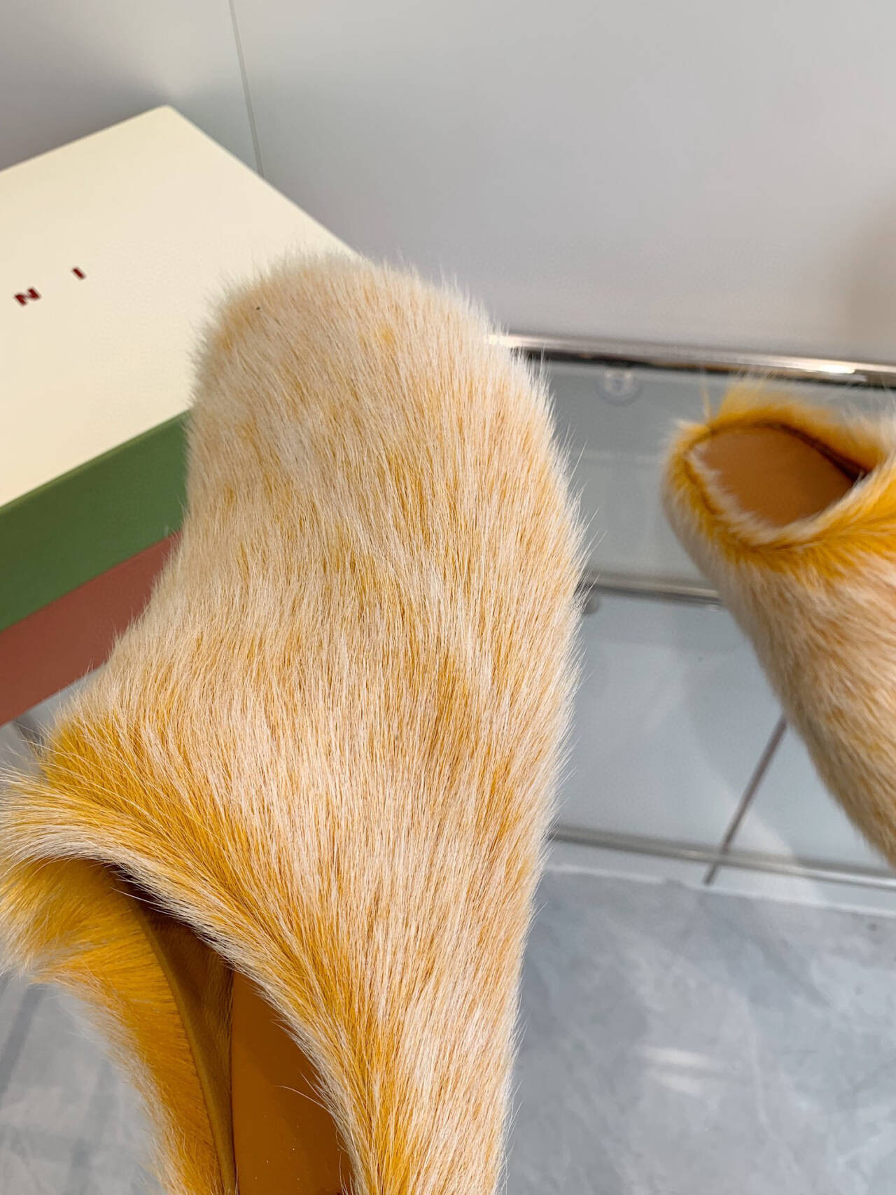 Marni calf hair slippers