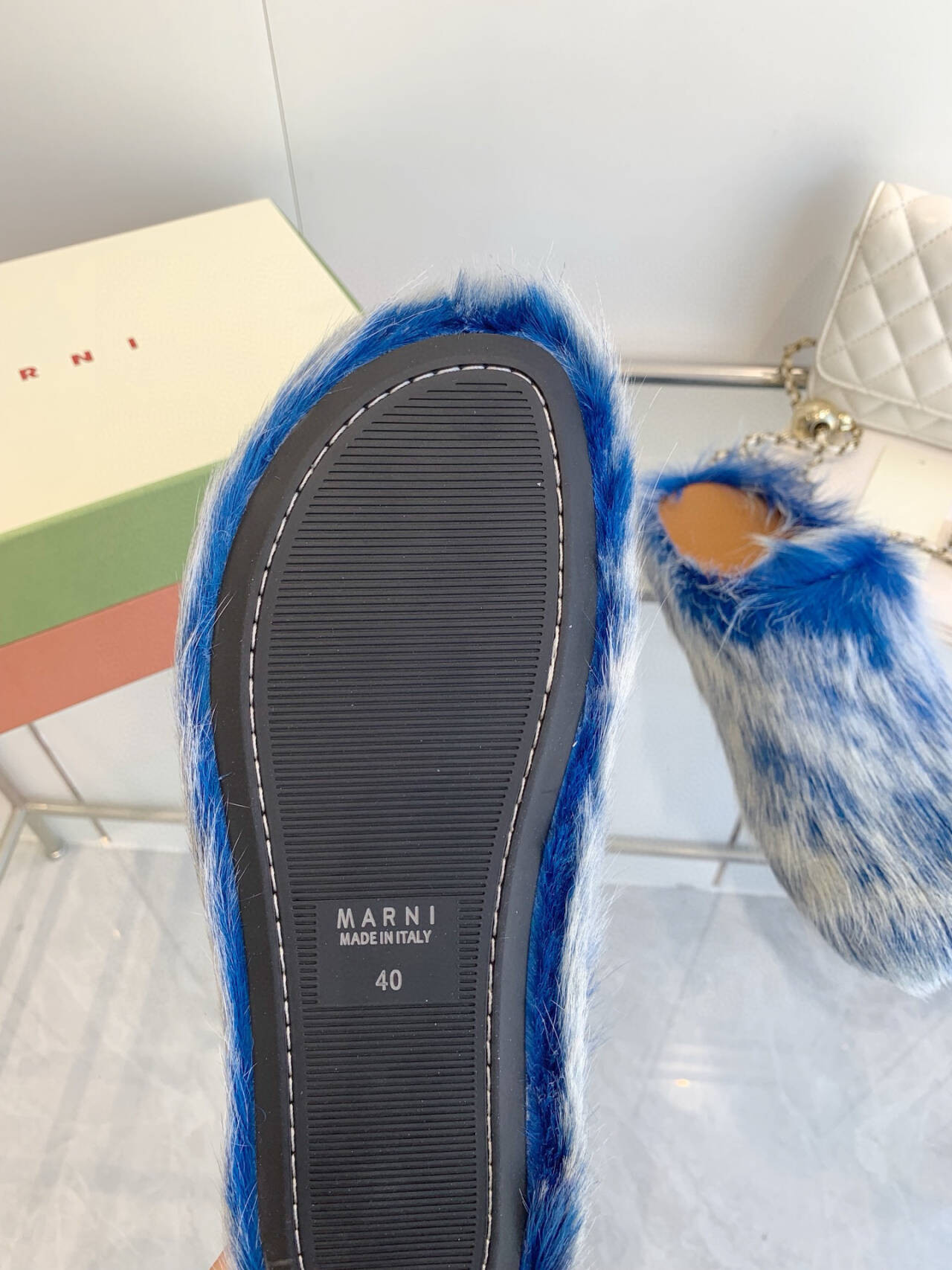 Marni calf hair slippers