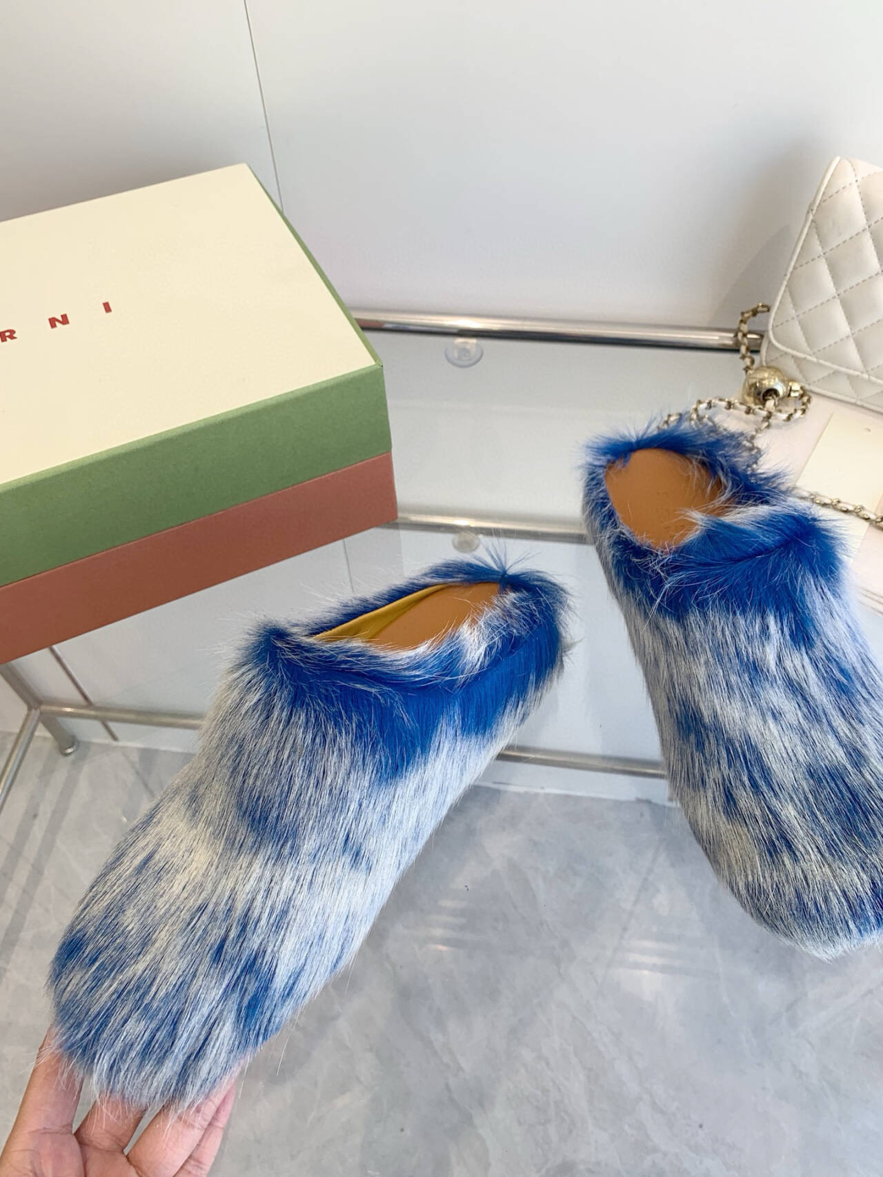 Marni calf hair slippers
