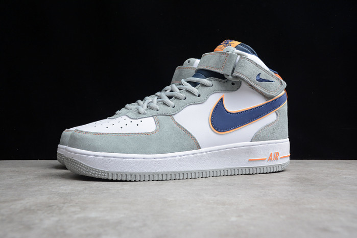 Nike Air Force 1 07 Mid Midnight Blue Orange Dark Grey CQ5059-203