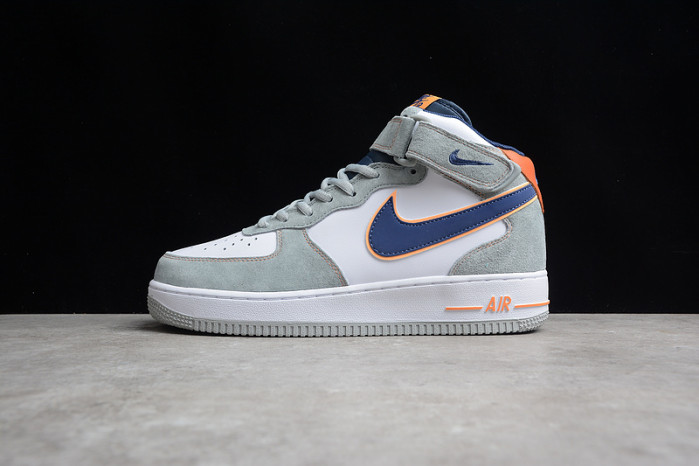 Nike Air Force 1 07 Mid Midnight Blue Orange Dark Grey CQ5059-203