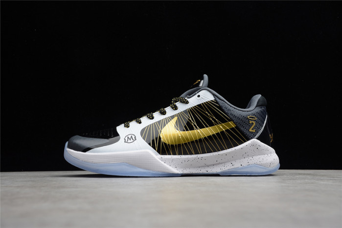 NIKE KOBE V PROTRO BLACK WHITE GOLD CD0824-127