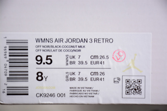 Air Jordan 3 WMNS “Off Noir” CK9246-001