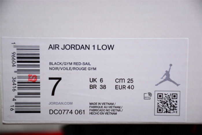AIR JORDAN 1 LOW BRED SAIL WMNS DC0774-061