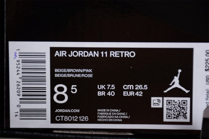 AIR JORDAN 11 NEAPOLITAN BLACK BROWN PINK WHITE CT8012-126