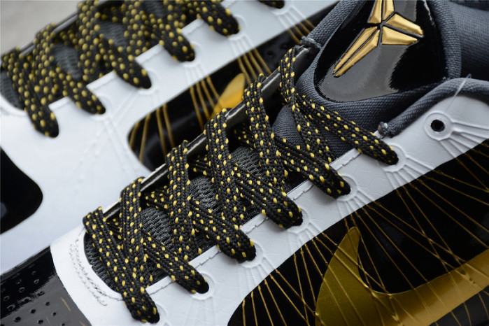 NIKE KOBE V PROTRO BLACK WHITE GOLD CD0824-127
