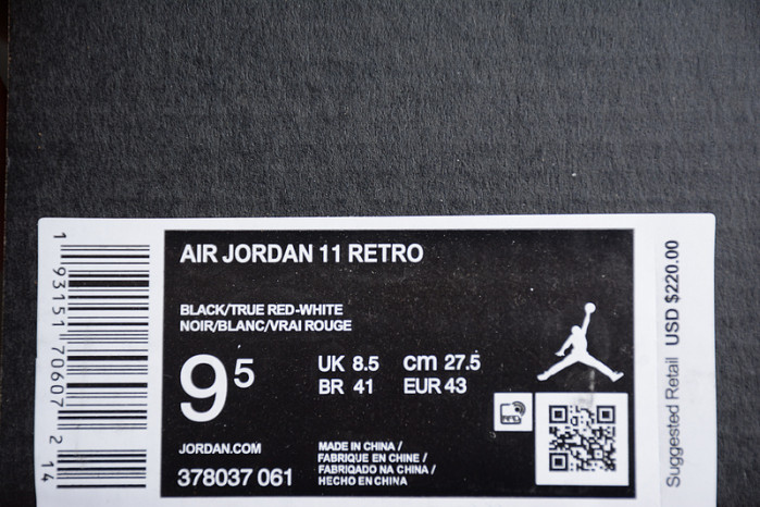 Air Jordan 11 Bred 2019 378037-061