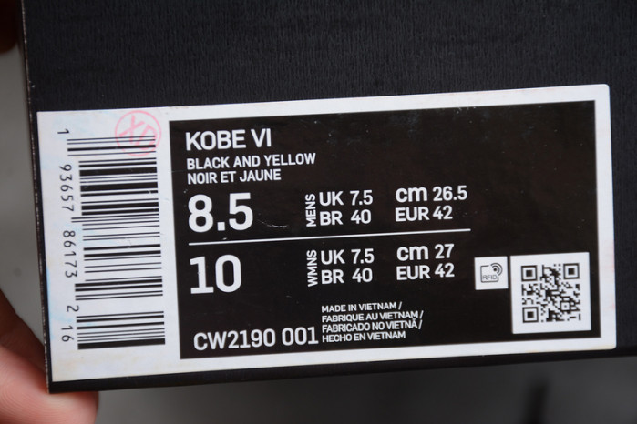 NIKE ZOOM KOBE 6 PROTRO “DEL SOL” CW2190-001