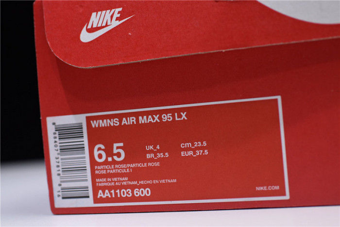 NIKE womens AIR MAX 95 DELUXE “PARTICLE ROSE” Particle Rose AA1103-600