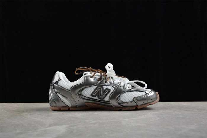 New Balance X Miu Miu 530 SL metallic leather and mesh sneakers NBMM0312