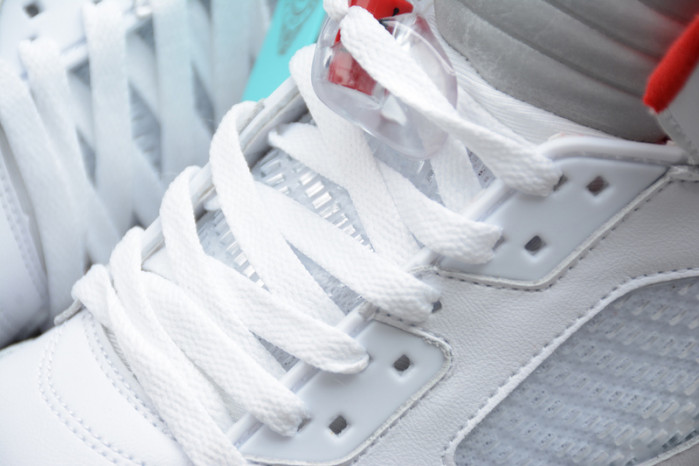 Air Jordan 5 Fire Red 2020 Silver Tongue DA1911-102