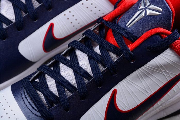NIKE ZOOM KOBE 5 USA WHITE OBSIDIAN SPORT RED 386430-103