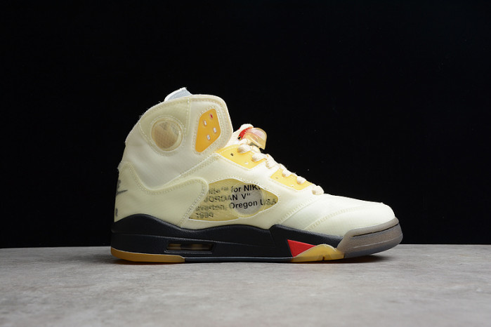 OFW Air Jordan 5 Sail Fire Red DH8565-100