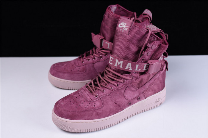 NIKE SF AIR FORCE 1 ONE FIF VINTAGE WINE PARTICLE ROSE AJ1700-600